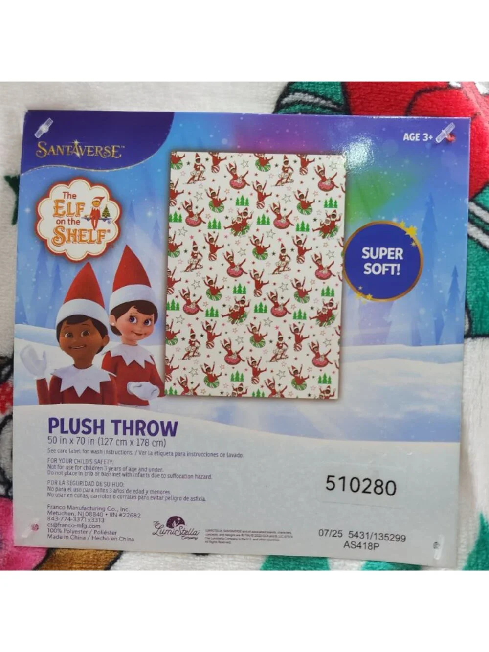 The Elf On The Shelf Plush Throw 50